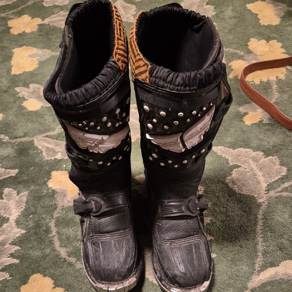 afly Other - Kids Studded Black Motorcycle Boots